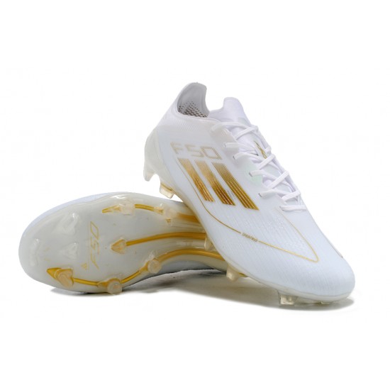 To Have A Ready Market Adidas F50 ELITE FG White Gold Mens Soccer Cleats For Sale