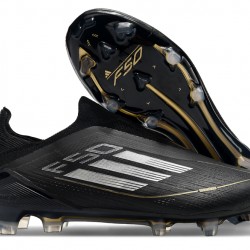 Adidas F50 Elite Laceless FG Black and Gold Men's Soccer Cleats