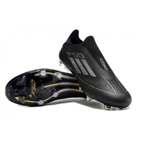 Select and Buy Adidas F50 Elite Laceless FG Black and Gold Mens Soccer Cleats Online