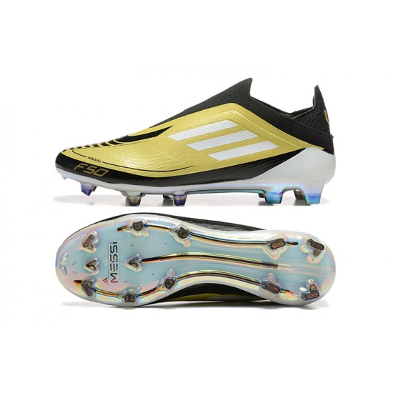 Choose To Buy Adidas F50 Elite Laceless FG Gold Black Mens Soccer Cleats Sale