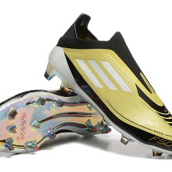 Adidas F50 Elite Laceless FG Gold Black Men's Soccer Cleats