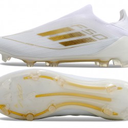 Adidas F50 Elite Laceless FG Low cut White Gold Men's Soccer Cleats