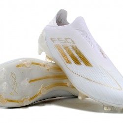 Adidas F50 Elite Laceless FG Low cut White Gold Men's Soccer Cleats