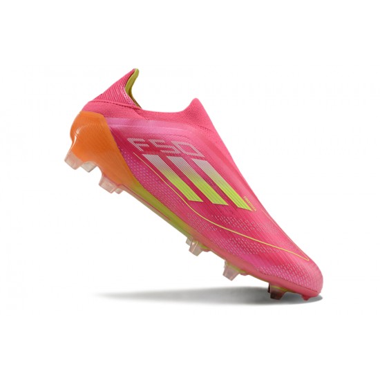 Sell Like Wild Fire Adidas F50 Elite Laceless FG Pink Orange Mens Soccer Cleats Online Shop