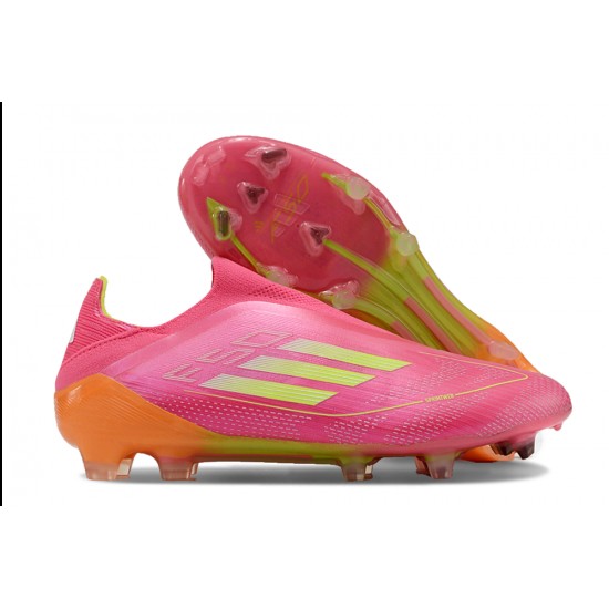 Sell Like Wild Fire Adidas F50 Elite Laceless FG Pink Orange Mens Soccer Cleats Online Shop