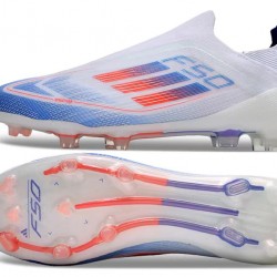 Adidas F50 Elite Laceless FG Shoelace White Blue Men's Soccer Cleats