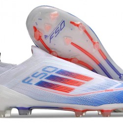 Adidas F50 Elite Laceless FG Shoelace White Blue Men's Soccer Cleats