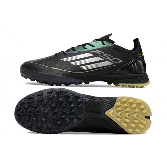 Buy And Seller Adidas F50 PRO TF Black Gold Mens Soccer Cleats For Sale