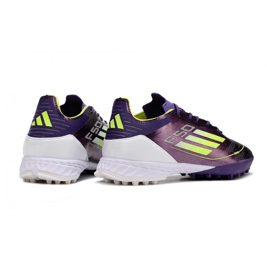 Buy the latest Adidas F50 PRO TF Purple White Mens Soccer Cleats For Sale