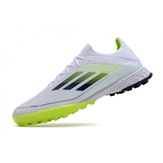 Exceptional Quality Adidas F50 PRO TF White Green Mens Soccer Cleats Online Shop