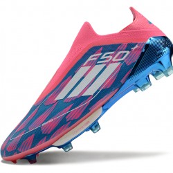 Adidas F50 FG Pink Blue shoelace Men's Soccer Cleats