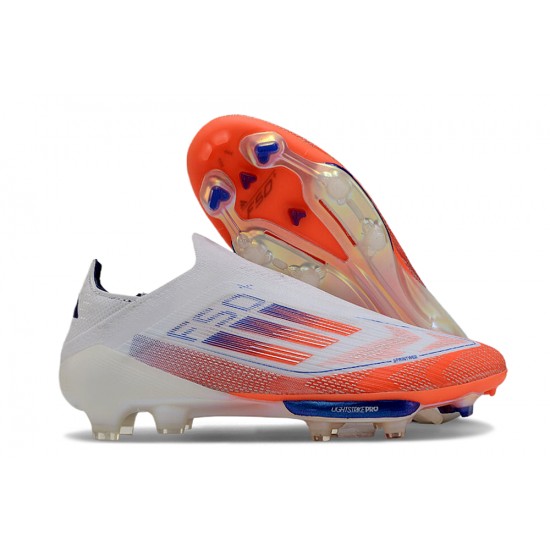 Best Quality Adidas F50 FG Shoelace White Orange Women and Men Soccer Cleats Online