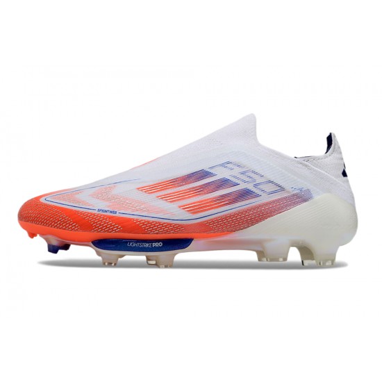 Best Quality Adidas F50 FG Shoelace White Orange Women and Men Soccer Cleats Online