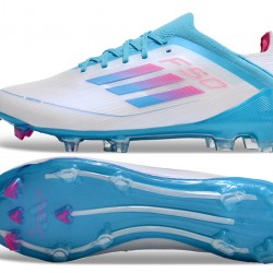Adidas F50 FG Soccer Cleats Ltblue Grey Pink For Men And Women 
