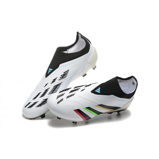 Click To Order Adidas Predator Accuracy FG White Black Soccer Cleats On Sale