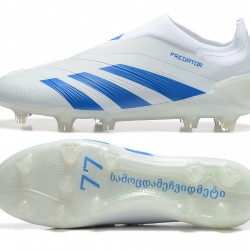 Adidas Predator Accuracy FG White and Blue Men's Soccer Cleats