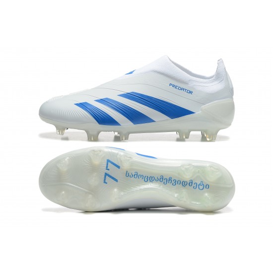 Buy Adidas Predator Accuracy FG White and Blue Mens Soccer Cleats On Sale