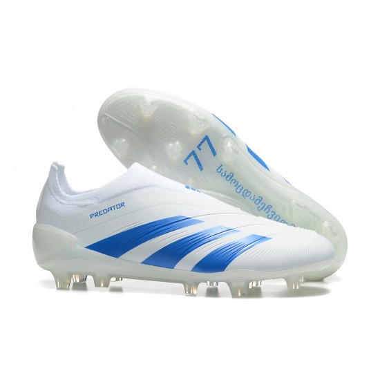 Buy Adidas Predator Accuracy FG White and Blue Mens Soccer Cleats On Sale