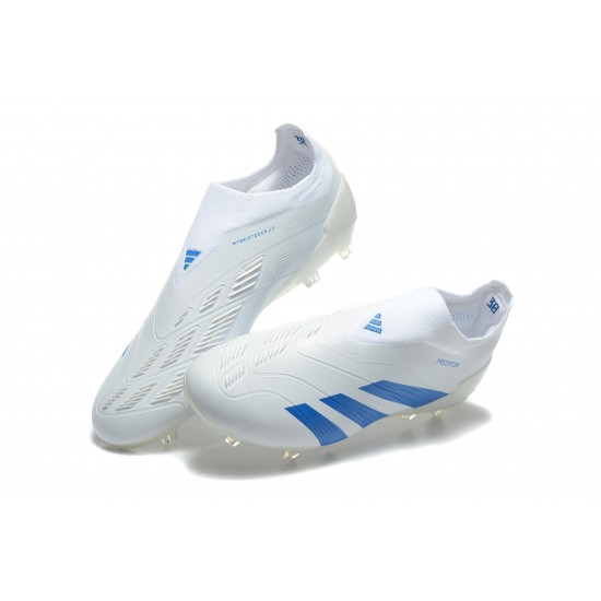 Buy Adidas Predator Accuracy FG White and Blue Mens Soccer Cleats On Sale