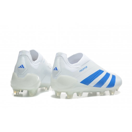 Buy Adidas Predator Accuracy FG White and Blue Mens Soccer Cleats On Sale