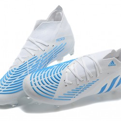 Adidas Predator Edge Geometric 1 FG White Blue High-top For Men Soccer Cleats 