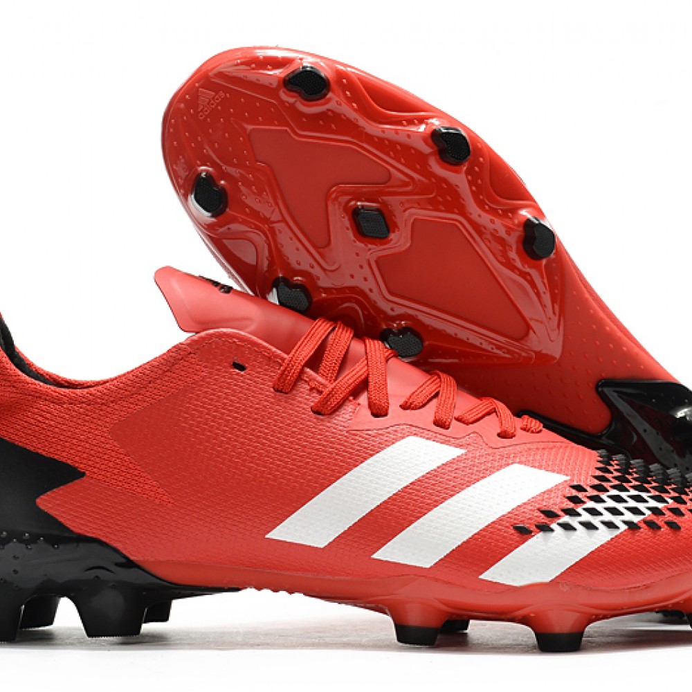 Adidas Predator 20.2 FG Low Red White Black Soccer Cleats - Adidas ...