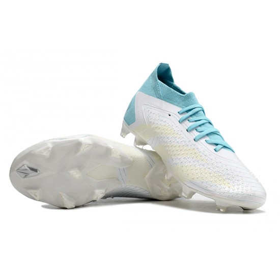 Adidas Predator Accuracy FG Boost Soccer Cleats White Ltblue For Men
