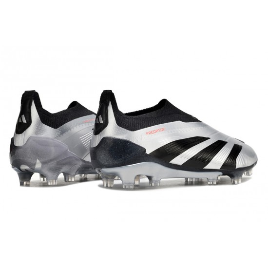 Adidas Predator Accuracy FG Low Soccer Cleats Silver Black For Men