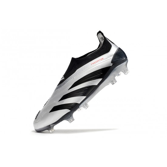 Adidas Predator Accuracy FG Low Soccer Cleats Silver Black For Men