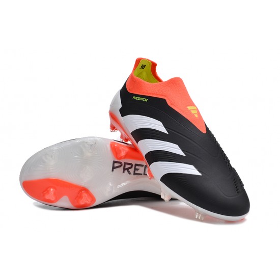 Adidas Predator Accuracy FG Soccer Cleats Black White Orange For Men