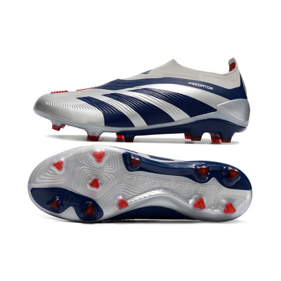 Adidas Predator Accuracy FG Soccer Cleats Silver Blue Red For Men And Women 