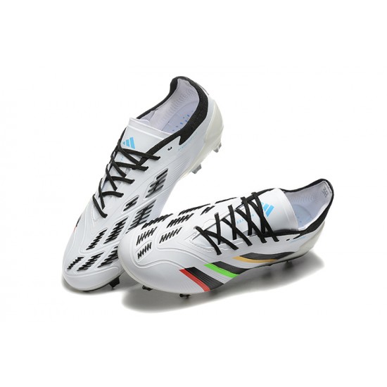 Popular Goods Adidas Predator Accuracy FG White and Black Mens Soccer Cleats Shop Online