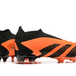 Adidas Predator Accuracy Fg Boots Black Orange For Men Low-top Soccer Cleats 