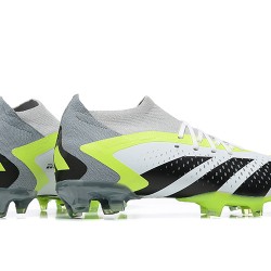 Adidas Predator Accuracy Fg Boots Gray Green White Black For Men High-top Soccer Cleats 