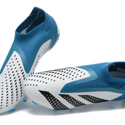 Adidas Predator Accuracy Fg Boots LightBlue White For Men High-top Soccer Cleats 