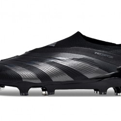 Adidas Predator Elite Laceless Boost FG All Black Low Soccer Cleats