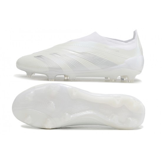 Adidas Predator Elite Laceless Boost FG Beige Silver Low Soccer Cleats