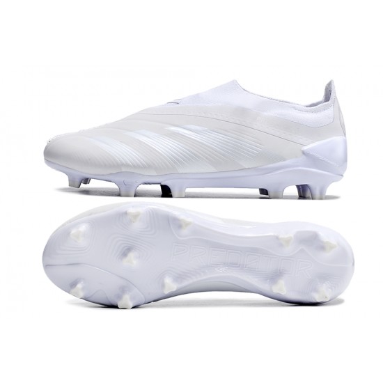 Adidas Predator Elite Laceless Boost FG Beige White Low Soccer Cleats