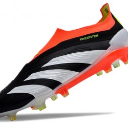 Adidas Predator Elite Laceless Boost FG Grey Black Orange Low Soccer Cleats