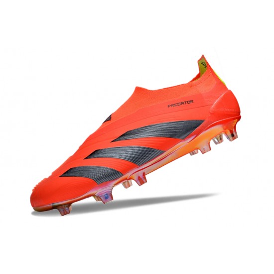 Adidas Predator Elite Laceless Boost FG Red Black Yellow Low Soccer Cleats