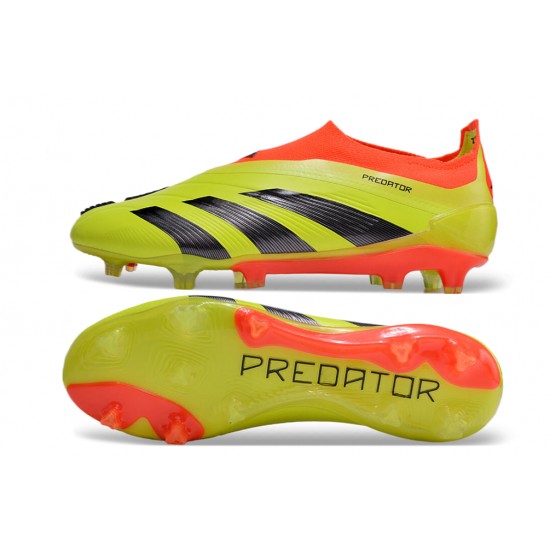 Adidas Predator Elite Laceless Boost FG Yellow Black Orange Low Soccer Cleats