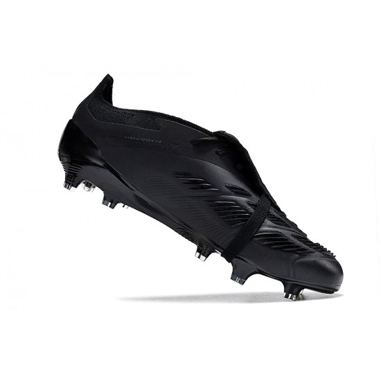 Adidas Predator Elite Tongue FG Black And Silver Low Soccer Cleats