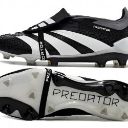 Adidas Predator Elite Tongue FG Black And White Low Soccer Cleats