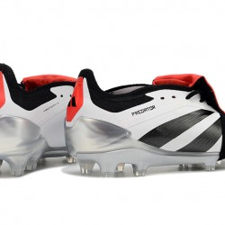 Adidas Predator Elite Tongue FG Black Red White And Silver Low Soccer Cleats