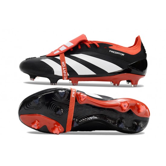 Adidas Predator Elite Tongue FG Black Red White Low Soccer Cleats