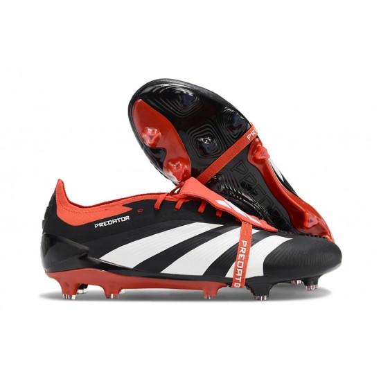 Adidas Predator Elite Tongue FG Black Red White Low Soccer Cleats