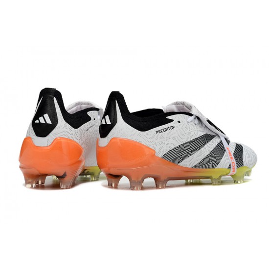 Adidas Predator Elite Tongue FG Black White Orange Low Soccer Cleats