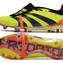 Adidas Predator Elite Tongue FG Black Yellow And Red Low Soccer Cleats