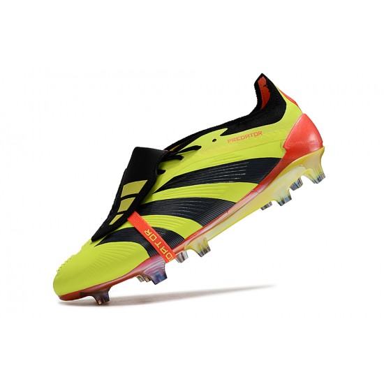 Adidas Predator Elite Tongue FG Black Yellow And Red Low Soccer Cleats