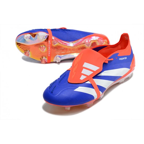 Discover Adidas Predator Elite Tongue FG Deep Blue Orange And White Low Soccer Cleats Online